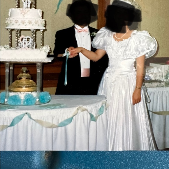 Vintage 90’s Partytime Fashions Wedding Dress and Custom Hat - Picture 4 of 8